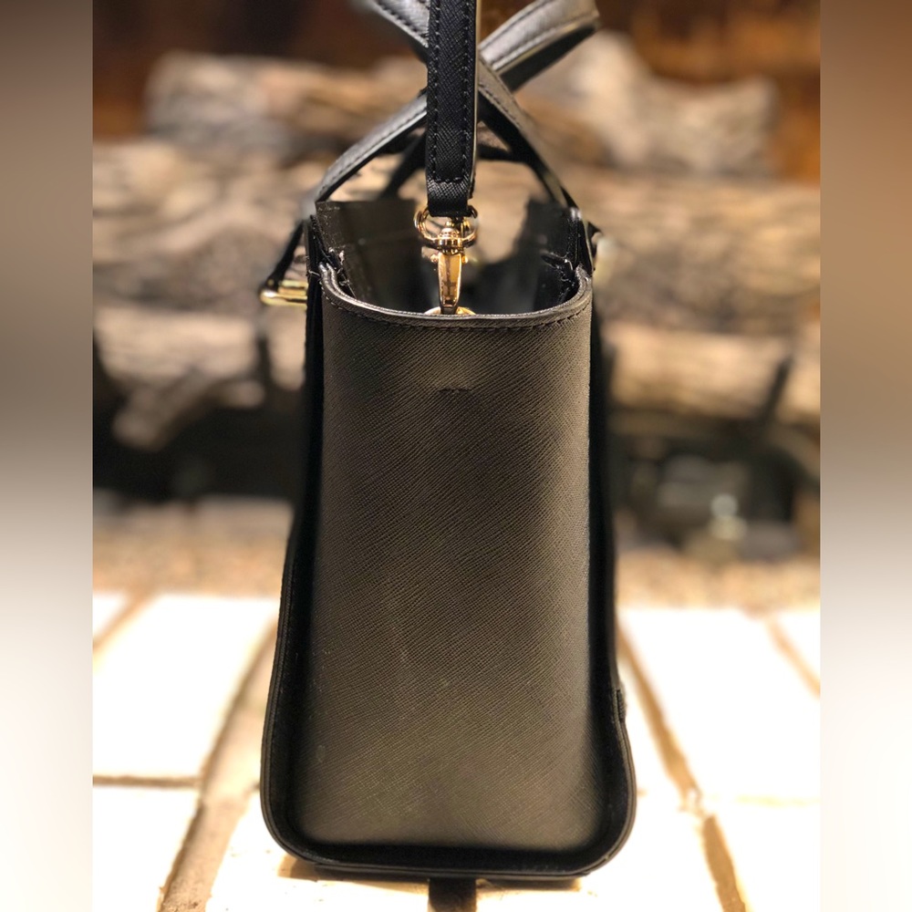 💥Moving to @the_bag_guy💥 Kate Spade - Laurel Way Hadlee Black Jeweled Satchel - Picture 9 of 12